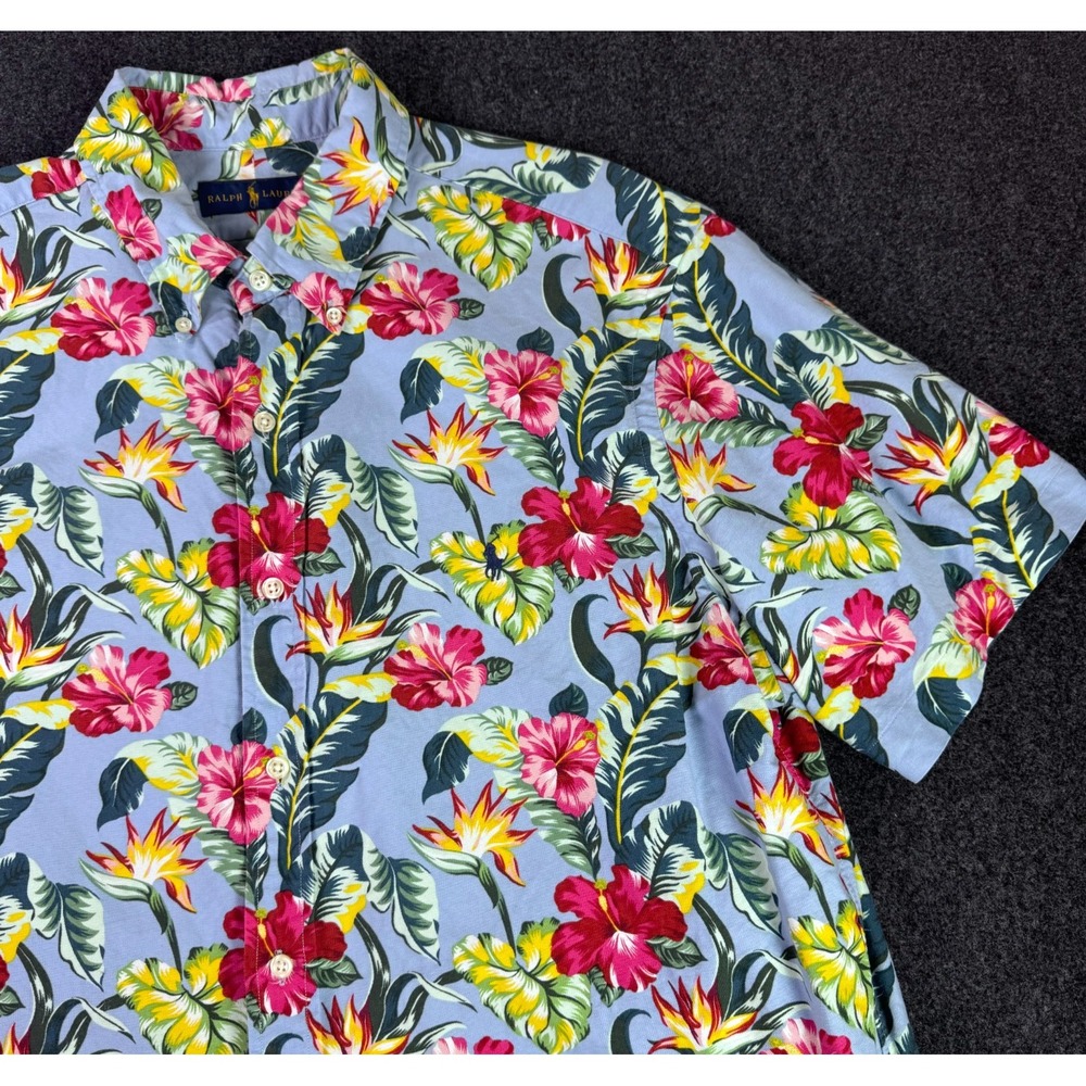 Polo Ralph Lauren Floral Button Down Hawaiian Men's Size XL Short Sleeve Shirt